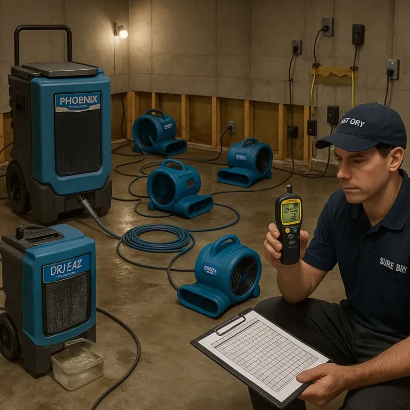 Structural Drying and Dehumidification process in Wilson, PA